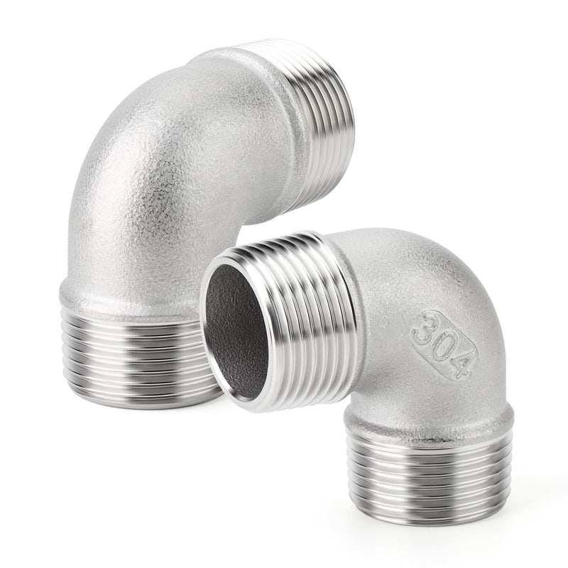 [Australia - AusPower] - TAISHER 5PCS 304 Stainless Steel 90 Degree elbow,3/4" NPT Male × 3/4" NPT Male Thread Pipe Fitting 3/4" MNPT × 3/4" MNPT 5 
