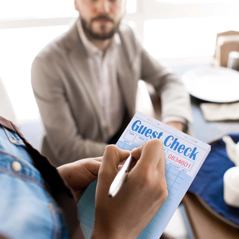 [Australia - AusPower] - ESSENTIAL Guest Check Books 3.5" x 6.75", 250 Sheets Server Note Pads and Waitress Order Books with Bottom Receipt (5 Books) 5 Books with Bottom Receipt 