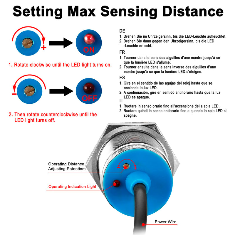 [Australia - AusPower] - Heschen M30 Capacitive Proximity Sensor Switch, Shield Type, LJC30A3-10-Z/CY, Detection 1-10mm, 10-30VDC 200mA, PNP NO+NC, 4 Wire 