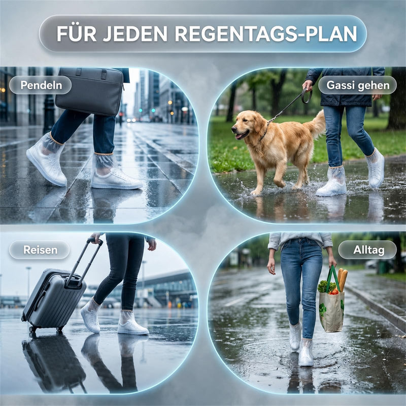 10 Pairs (20 Pieces) Waterproof Disposable Overshoes - Lightweight Rain Cover for Shoes Commuting, Dog Walking & Outdoor Activities