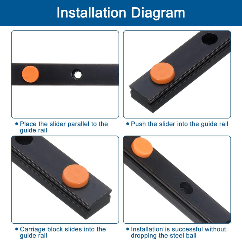 [Australia - AusPower] - uxcell 2 Pcs MGN12 350mm Bearing Steel Linear Guide Rail Miniature Linear Sliding Guideway Fit MGN12H Sliding Carriage Block in DIY 3D Printers and CNC Machine 