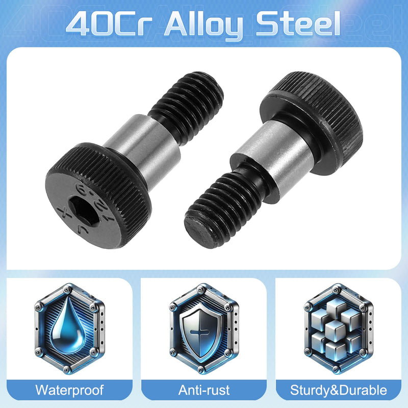 [Australia - AusPower] - uxcell 6Pcs Alloy Steel Shoulder Bolt 10mm Shoulder Dia 10mm Shoulder Length M8 Thread Hex Socket Shoulder Bolts for Textile Hydraulic Injection Molding Machinery Industries 