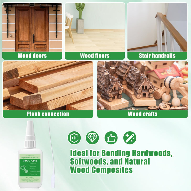 [Australia - AusPower] - 50g Wood Glue Clear- Heavy Duty Wood Glue for Furniture Woodworking, Strong Adhesive Waterproof Super Glue Gel for Wood Crafts 50g Wood Glue 