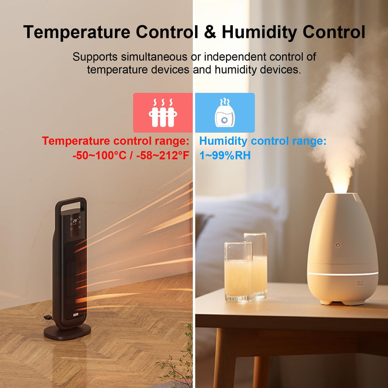 [Australia - AusPower] - KETOTEK Digital Temperature and Humidity Controller Outlet, Reptile Thermostat Plug Dual Stage Pre-Wired for Mushroom Greenhouse Homebrew 