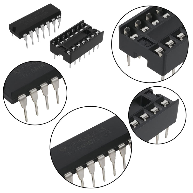 5 Sets SN74AHCT125N Quad Bus Buffer Three State Outputs Chips with Sockets for Digital Circuits Buffering