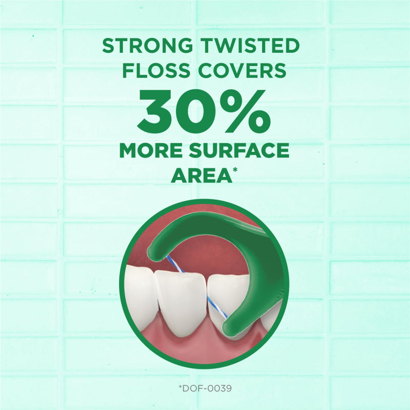 [Australia - AusPower] - GUM Twisted Mint Floss Picks - Twisted Threads, Shred-Resistant Floss, Easy Grip Handle, 150 Count (Pack of 1) 150 Foot (Pack of 1) 