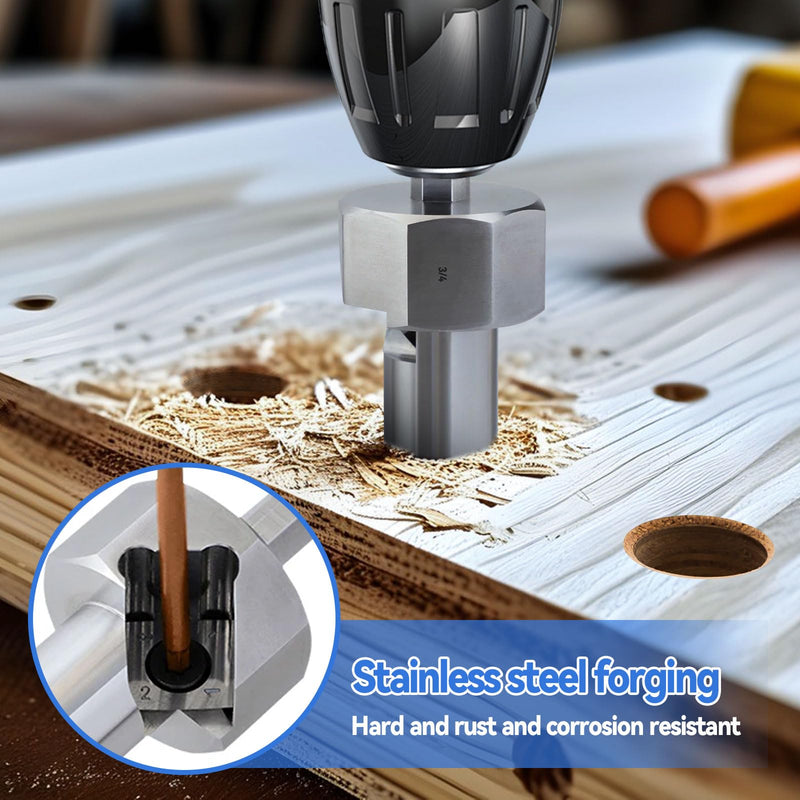 [Australia - AusPower] - Dog Hole Chamfer Reamer Tool, Workbench Dog Hole Shaping Trimmer T10 Alloy Blade Stainless Steel 9mm Hex Shank for 19mm/20mm Woodworking Dog Holes Polished Finish for Electric Drills (19mm) 
