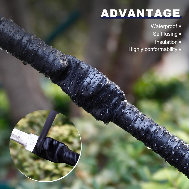 Self Amalgamating Rubber Splicing Tape - 3/4 Inch 10 Yards General Purpose Waterproof High Voltage Self Fusing Electrical Insulating Tape