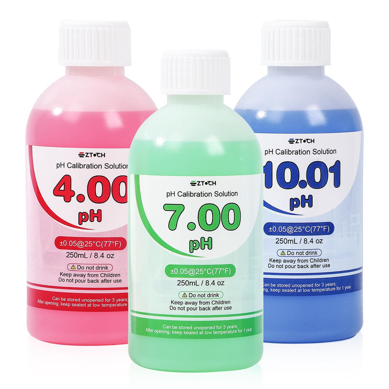 [Australia - AusPower] - pH Temp Meter for Food and Soil with 8.4oz pH 4.00 Calibration Solution, 8.4oz pH 7.00 Calibration Solution and 8.4oz pH 10.01 Calibration Solution, 2 in 1 pH Temp Tester with Calibration Solution 