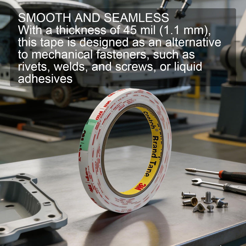 3M VHB Double Sided Mounting Tape Heavy Duty Made of 4950 1/4"×10 Ft White Waterproof Foam Tape Strong Adhesive Strip Tape for Automotive Trim Insulation Strip Office Home Décor 0.25"×10 Ft