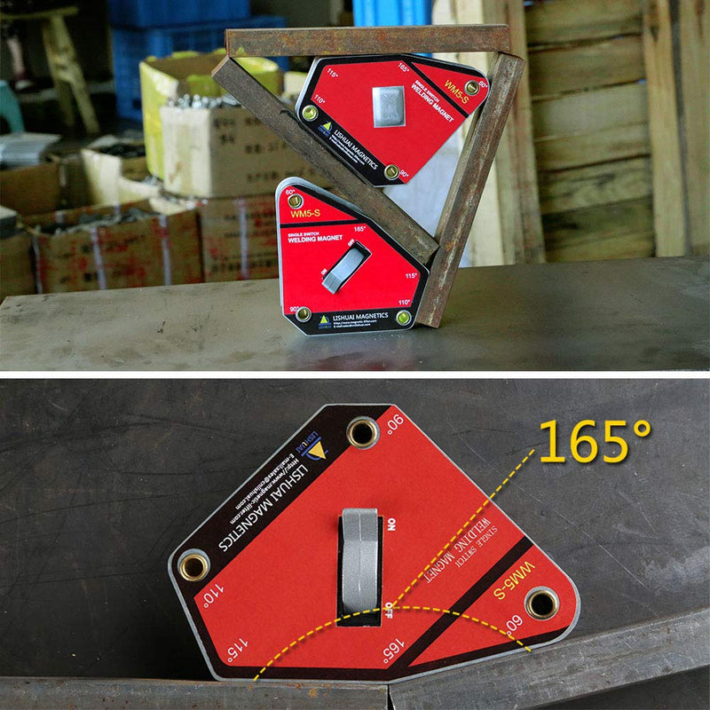 [Australia - AusPower] - LISHUAI Strong Single Switch Welding Magnet Holder,Neodymium Magnetic Welding Clamp,Magnet Square 45 90 Degree (Multi-Angle) 