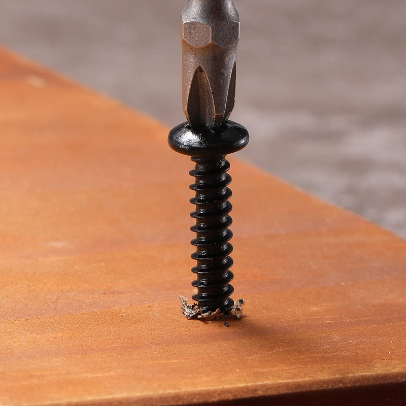 [Australia - AusPower] - #8 x 1-1/2" Wood Screw 100Pcs 18-8 (304) Stainless Steel Pan Head Fast Self Tapping Drywall Screws Black Oxide by SG TZH #8 x 1-1/2" 