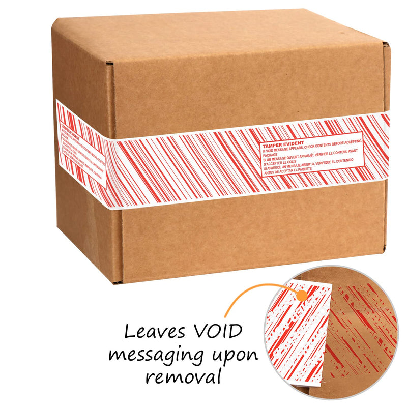 SmartSign 2 inch x 55 Yards “Tamper Evident - If Void Message Appears Check Contents Before Accepting” Bilingual Packing Tape, 0.92 mil PET Material, Red and White, Made in USA If Void Message Appears Check Contents Tape