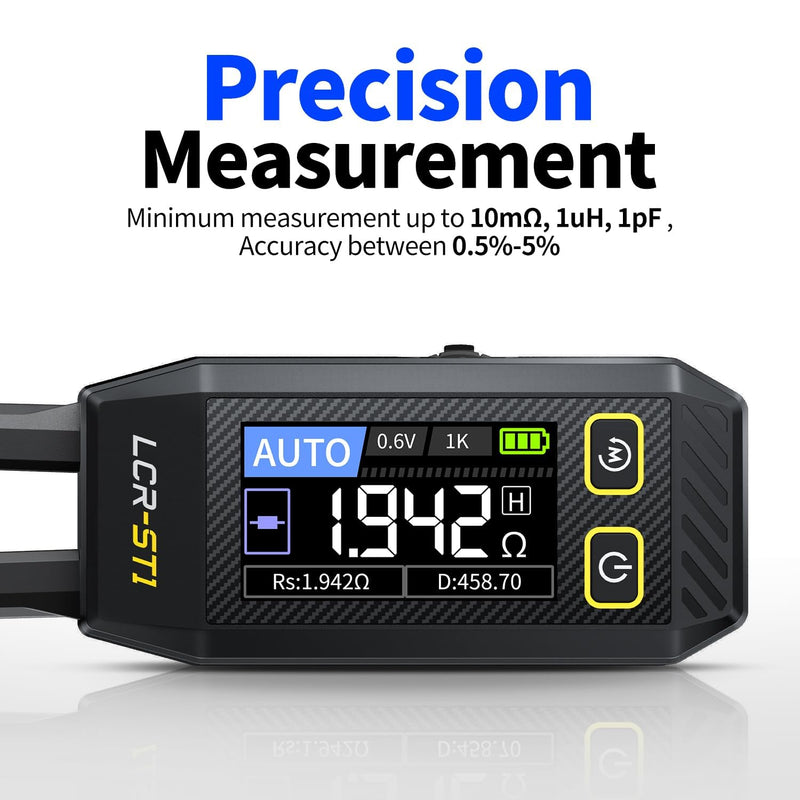 [Australia - AusPower] - LCR Measuring Tweezers 10 kHz, Intelligent SMD Mini Tester, Continuity Tester for Inductance of Capacity, Automatic Detection of Components, Electronic Component Analyzed 
