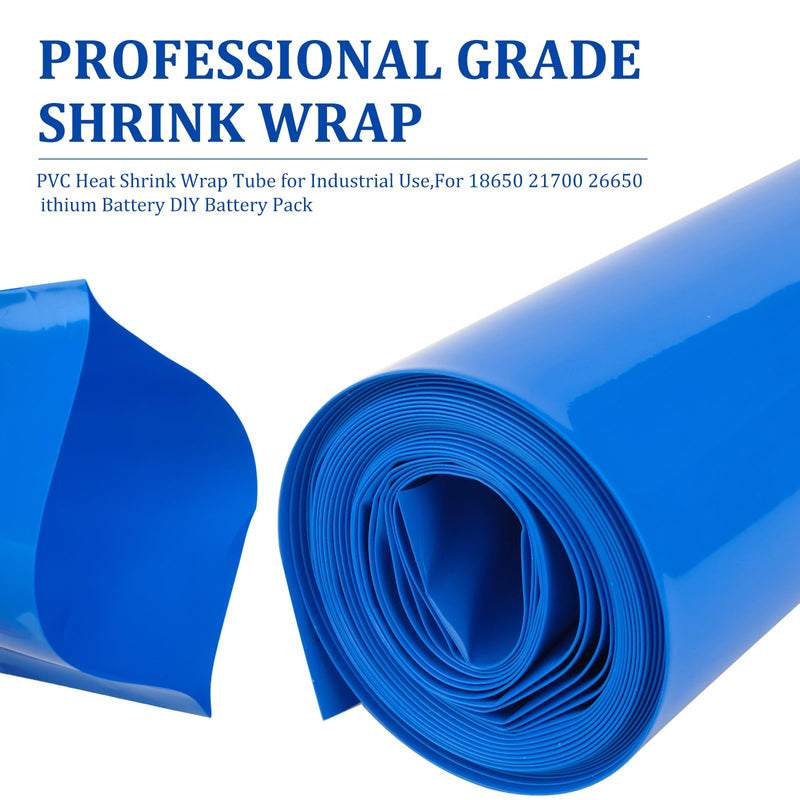 [Australia - AusPower] - Battery Wrap PVC Heat Shrink Wrap Tube for 18650 21700 26650 Lithium Battery DIY Battery Packs Flat Width 3.9in(100mm) Length 9.9ft (3m) Blue 100mm 