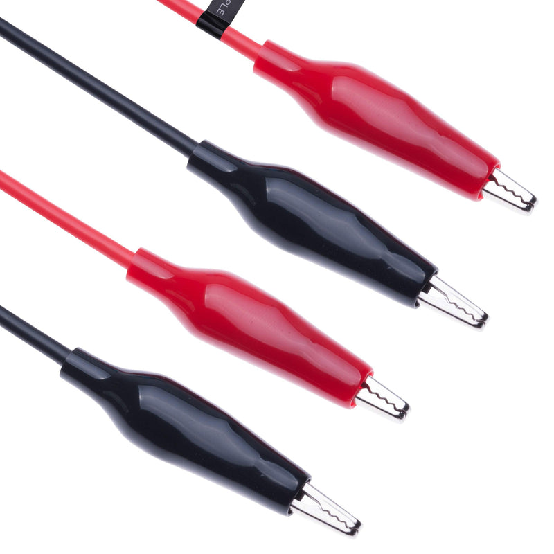 [Australia - AusPower] - Crocodile Clips Electrical Insulated Wire Multimeter Test Leads Set Alligator Clip Clamps Double Ended Voltage Tester Cable (0.5 Meter/Red & Black) 