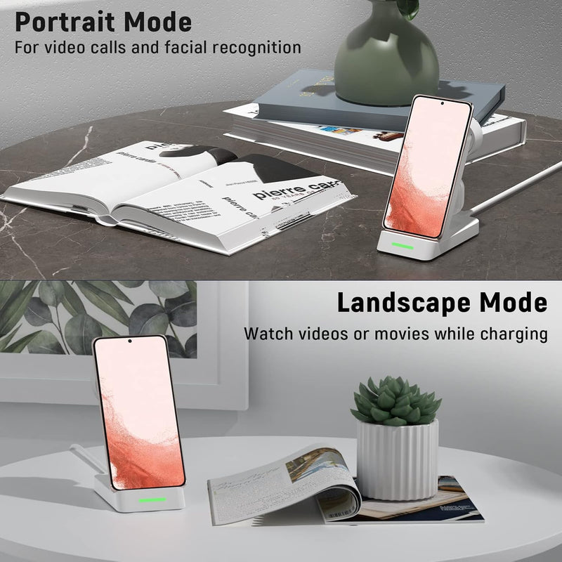 [Australia - AusPower] - Wireless Charging Station for Apple - 3 in 1 Wireless Charger Stand Dock Watch and Phone Charger Station for Apple Watch 8/7/SE/6/5/4/3/2, iPhone 15 14 13 12 Pro Max SE XS X, Samsung, AirPods Pro/3/2 White 