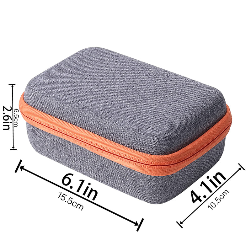 [Australia - AusPower] - co2CREA Hard Case Compatible with Yoto Mini Kids Audio Music Player Children Speaker Plays Audiobook Cards Radio and Card Case Hold up to Yoto 36 Cards Grey Case and Orange Zipper 