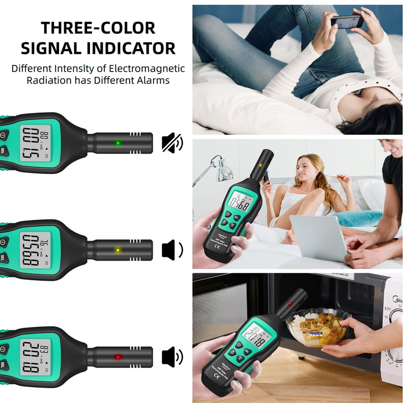 [Australia - AusPower] - EMF Meter, EMF Detector, EMF Tester Digital LCD, Electromagnetic Radiation Detector for Outdoor, Home, Office, Ghost Hunting, Audible Alert, Indicator Lights 