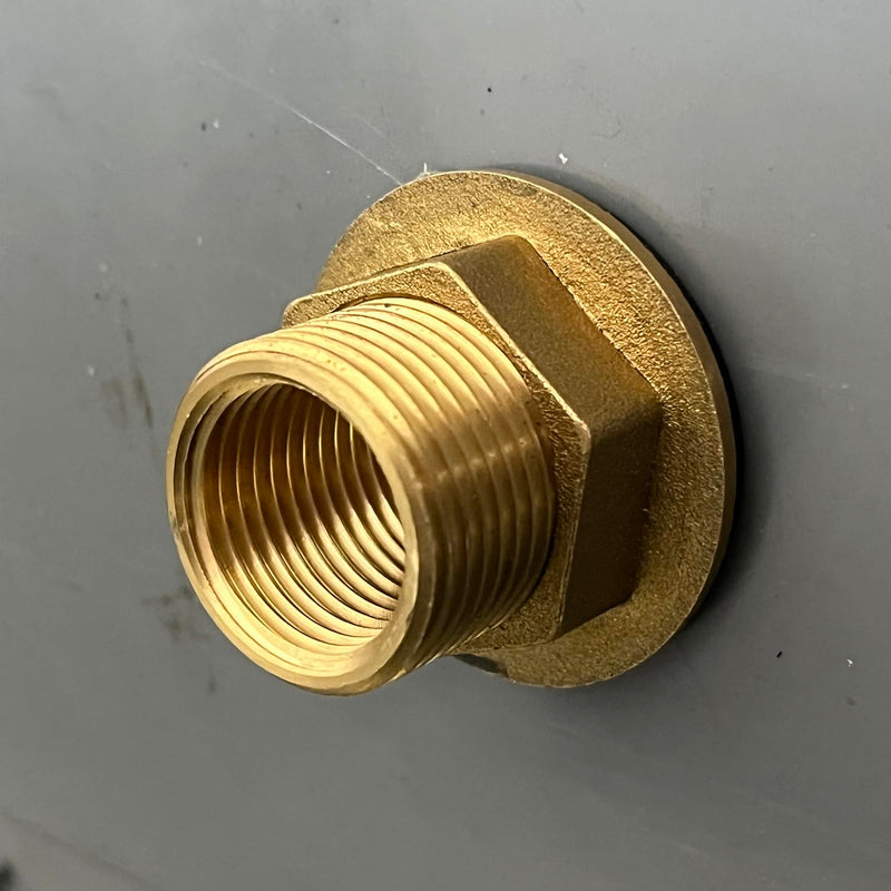 [Australia - AusPower] - Brass Water Tank Connector Bulkhead Tank Fitting 1/2" Female 3/4" GHT Male Water Tank Connector (2 Pack) 2 Pack 