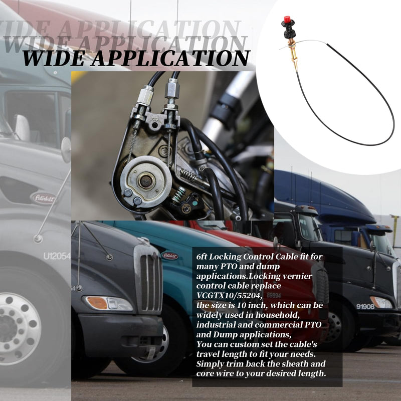[Australia - AusPower] - VCGTX06 6FT Heavy Duty Vernier Adjustable Lock Cable/Adjustable Locking Control Cable 6FT Lock Cable 