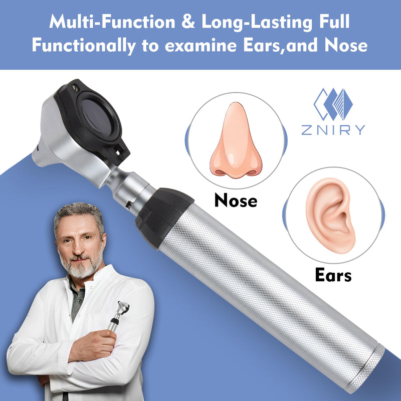[Australia - AusPower] - Beta 2000 FiberOptic Otoscope with C Cell Battery Handle Set Fiber-Optic LED Otoscope with 10 Disposable Tips/Medical School kit 
