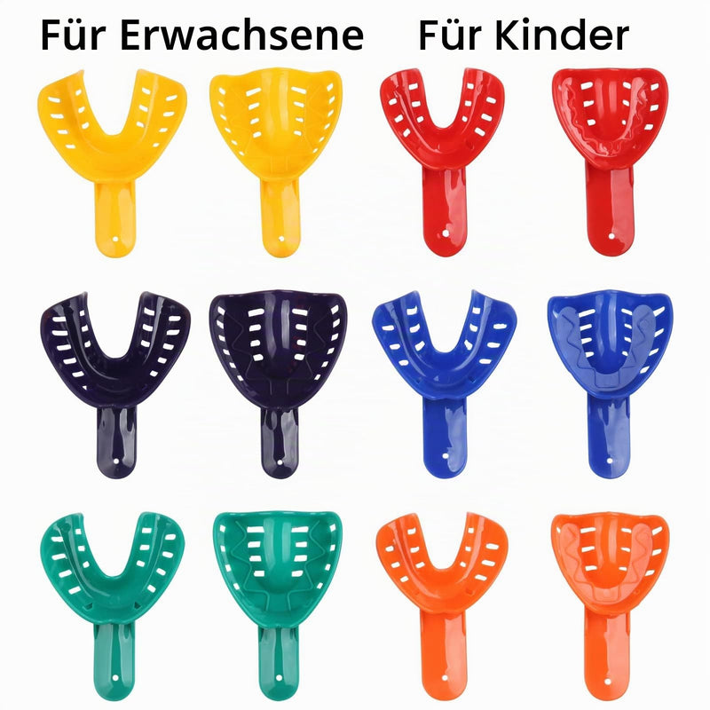 Dental Impression Tray, Plastic Perforated Trays | Pack of 12 Plastic Teeth Imprint Trays for Whitening Splints for Adults and Children