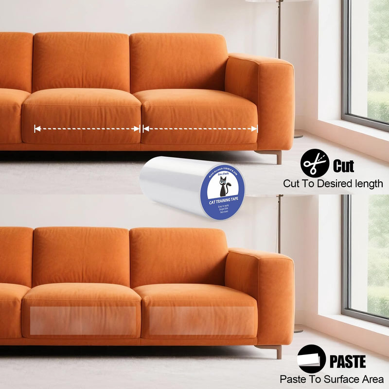 Cat Scratch Tape for Furniture, 118'' x 8.2'' Extra Wide Anti Scratch Tape, Single Sided Clear Protective Film to Stop Cats & Dogs Scratching Sofa, Couch, Doors, Walls & Car Interiors 118''x8.2''