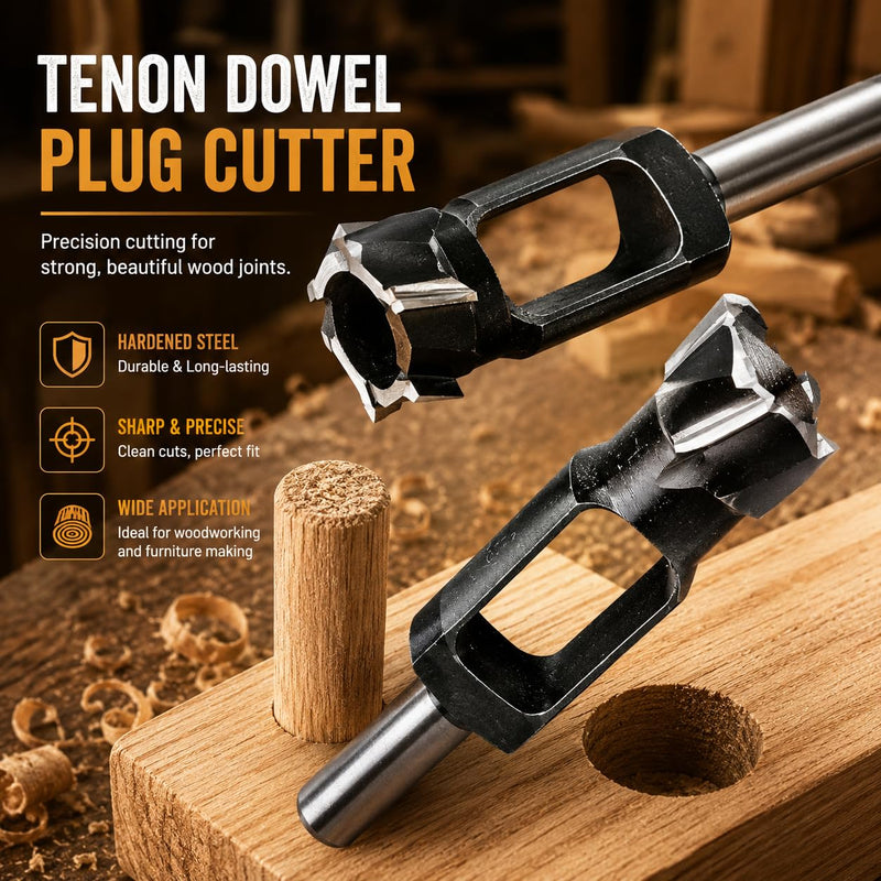 Wood Tenon Dowel Plug Cutter 1-7/8 Inch Tenon Cutter Plug Maker Woodworking Drill Bit 1-7/8"