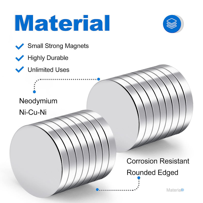 [Australia - AusPower] - TRYMAG Small 20x3mm 6 Pieces Strong Neodymium Magnets, Disc with Adhesive Backing for Crafts, Heavy Duty Permanent Rare Earth Magnets for Fridge, DIY, Board, Office 20x3 6p Silver 