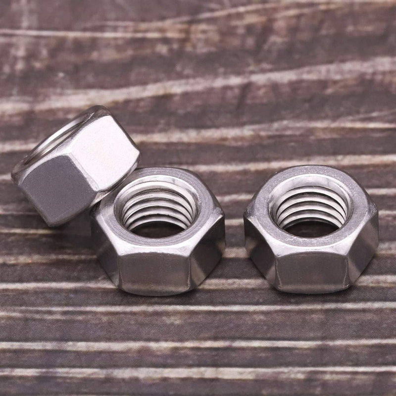 [Australia - AusPower] - M6-1.0mm (50 PCS) Stainless Steel Hex Nuts Finished Hexagon Nuts, 304 Stainless Steel 18-8, Standard DIN934, Full Thread, Bright Finish, Coarse Thread UNC M6-1.0mm 50 