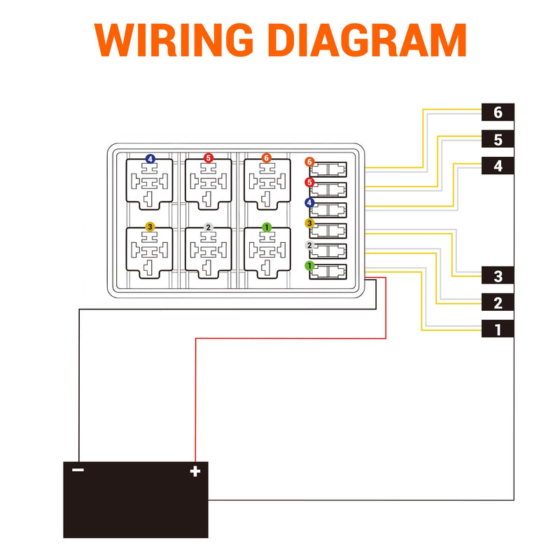 [Australia - AusPower] - 12V Fuse Relay Box 6 Way Pre-Wired Waterproof Relay Box 6 Slot ATC/ATO Fuse Relay Block Universal Relay Panel for Automotive Car Marine Boat 