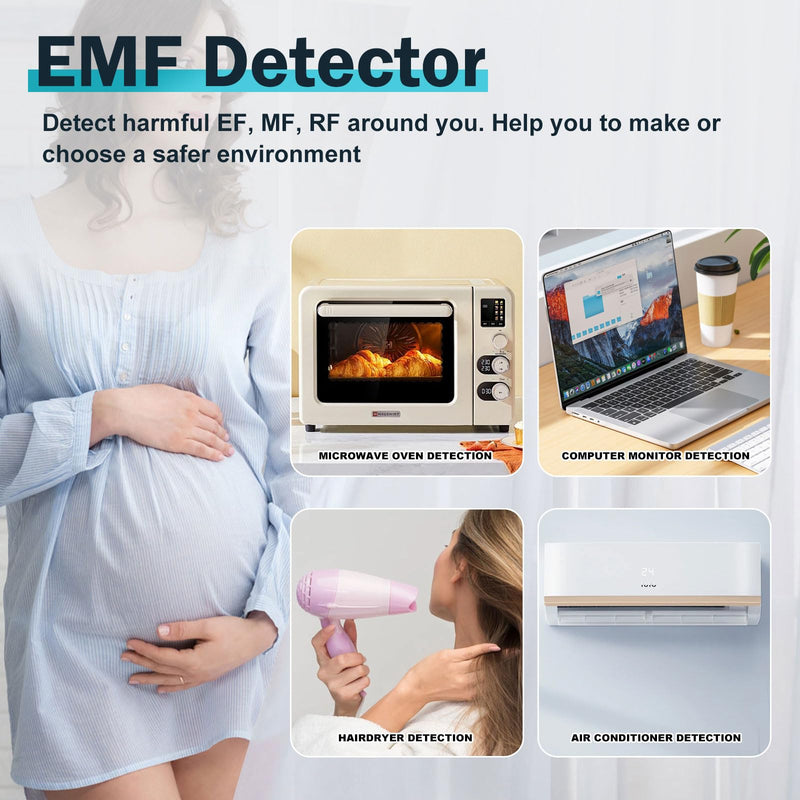 [Australia - AusPower] - Xin Tester EMF Detector Meter 3-in-1 Digital Electromagnetic Radiation Magnetic Field Reader Tester, Home Outdoor Microwave Radioactive Ghost Hunting Cell Phone Towers WiFi Signal Detecting XT627 
