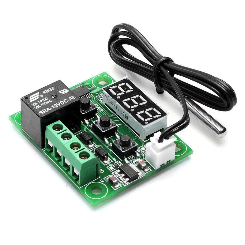 [Australia - AusPower] - Hailege 2pcs W1209 12V DC Digital Temperature Controller Board Micro Digital Thermostat Electronic Temperature Temp Control Module Switch with 10A One-Channel Relay and Waterproof 