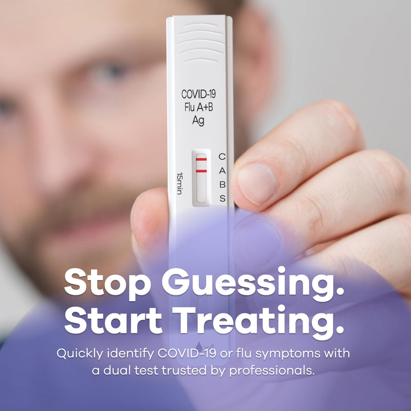 [Australia - AusPower] - SpeedySwab COVID + Flu A&B Antigen Rapid Test Kit - FDA Authorized 3-in-1 at-Home Combo Test Kit, 15-Minute Results, Easy to Use, Comfortable Non-Invasive Nasal Swab (1 Pack - 2 Tests) 1 Pack - 2 Tests 