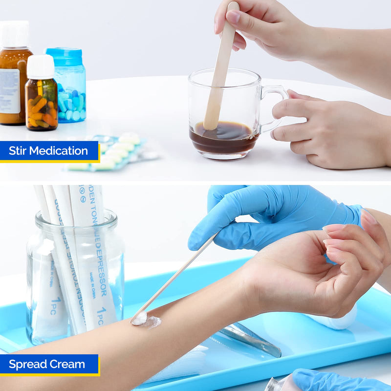 [Australia - AusPower] - JMU Tongue Depressors Sterile 100 Count, 6" Tongue Depressors Wood Individually Wrapped for Medical Popsicle Crafts 6inch-sterile 