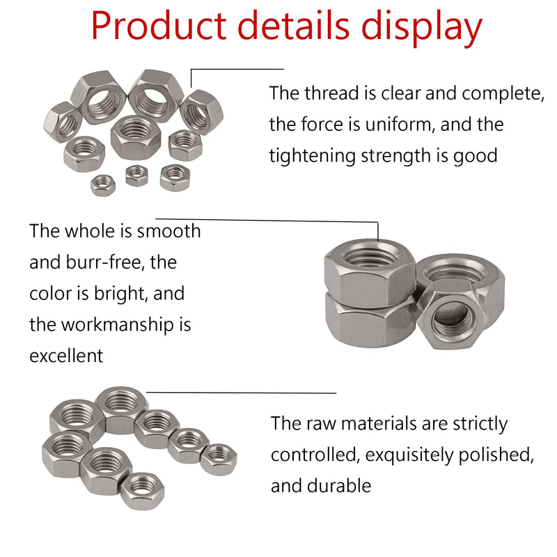 [Australia - AusPower] - (100Pcs) Hex Nut, M5-0.8 Stainless Steel 304 (18-8) Hex Nut M5(100pcs) Silver 