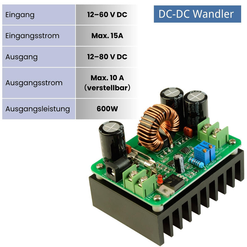 12-60V to 12-80V 600W 10A DC-DC Converter Power Supply Step-up Converter Module Power Supply