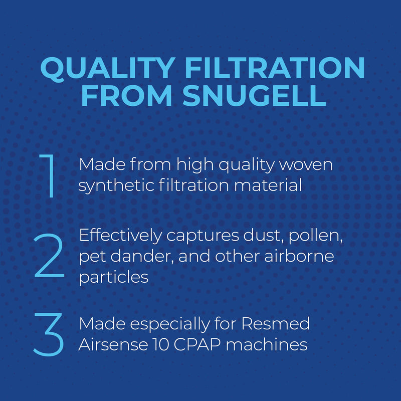 [Australia - AusPower] - Disposable Replacement CPAP Filters by Snugell (6-Pack) - Compatible with Resmed Airsens 10, Aircurve 10-S9 Series - for Home and Travel Use 
