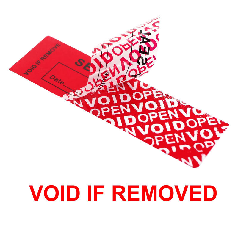 Tamper Evident Proof Security Warranty Void Total Transfer Seals/Stickers High Security Tamper for Reusable Package Serial Numbers(120 pcs 1 x 3.35Inches,red) red 120