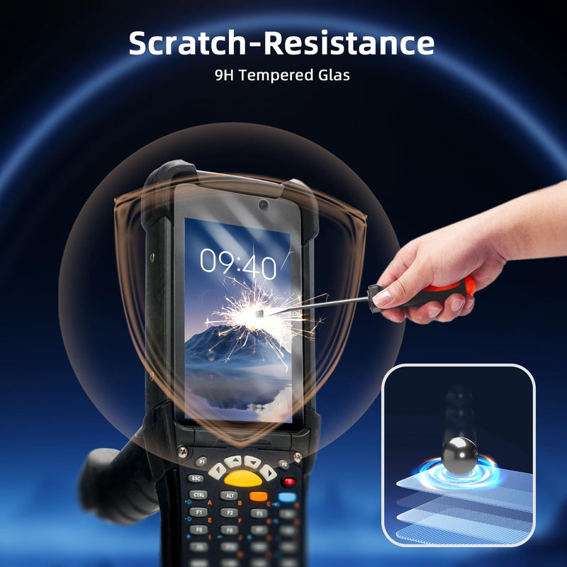 [Australia - AusPower] - 3pcs MC9300 Tempered Glass Screen Protector Replacement for Zebra Symbol MC9300 MC930B-G Handheld Barcode Scanner Mobile Computer,9H Scratch-resistant Clear 