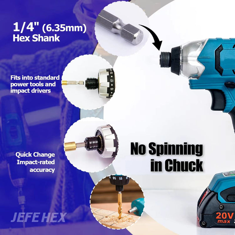 [Australia - AusPower] - 24 Pieces Hex Shank Drill Bit Set for Impact Driver, HSS Twist Titanium Drill Bits for Metal, Hex Drive Quick Change Drill Bits Set 24PCS 