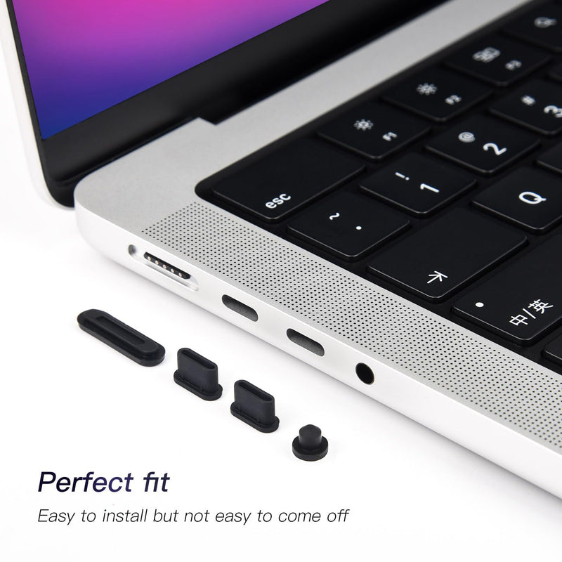 [Australia - AusPower] - 14PCS MacBook Dust Port Covers Compatible with M3 M2 M1 Pro/Max Apple MacBook Pro 14 16 inch 2023 2022 2021, Dust Plug for HDMI, Thunderbolt, SD, Charger Port & Headphone 