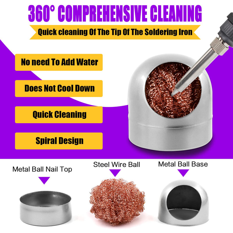 [Australia - AusPower] - Swpeet 6pcs Black Soldering Tip Cleaner Set, (Silver) Silvery 