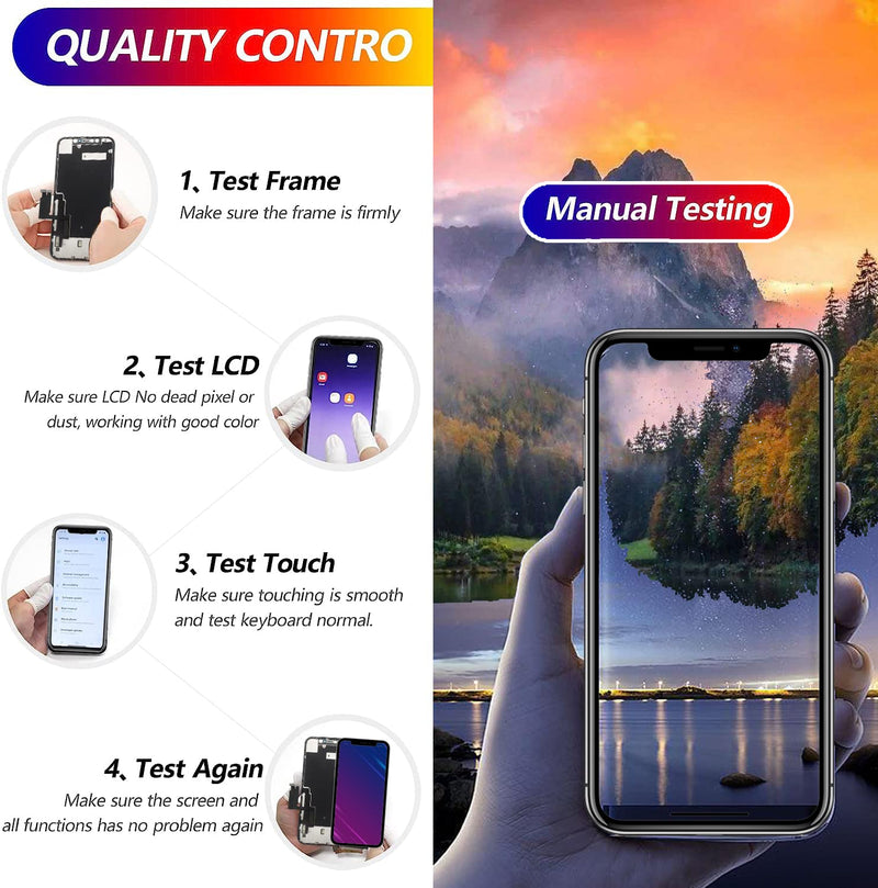 [Australia - AusPower] - for iPhone XR LCD Screen Replacement 6.1 inch(Model A1984, A2105, A2106, A2108) Display digitizer Assembly Touch Screen,with Frame Assembly Repair Tool for iPhone XR 