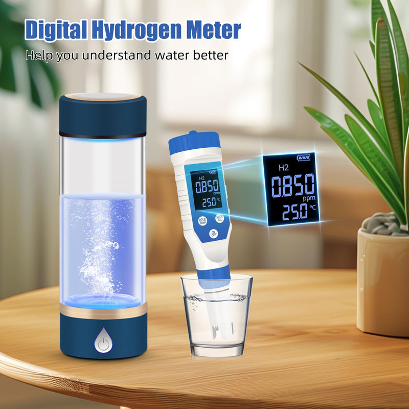 [Australia - AusPower] - Hydrogen Water Tester, Digital ORP Meter for Drinking Water, 7-in-1 pH TDS Tester, pH ORP TDS EC H2 Salt Temp Meter for Water, Hydroponics, Plants, Aquariums, Wine, Pool, Hot Tub Spas. 