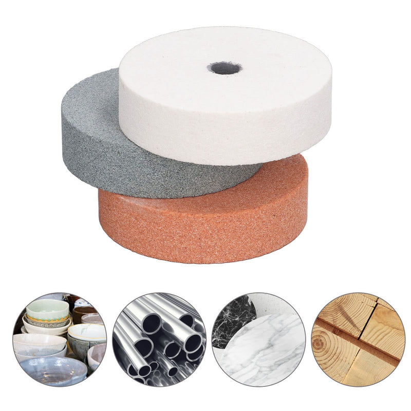 [Australia - AusPower] - 3pcs Bench Grinding Wheel Silicon Carbide Grinding Stone Base Grinding Wheel for Metal Ceramic Wood 