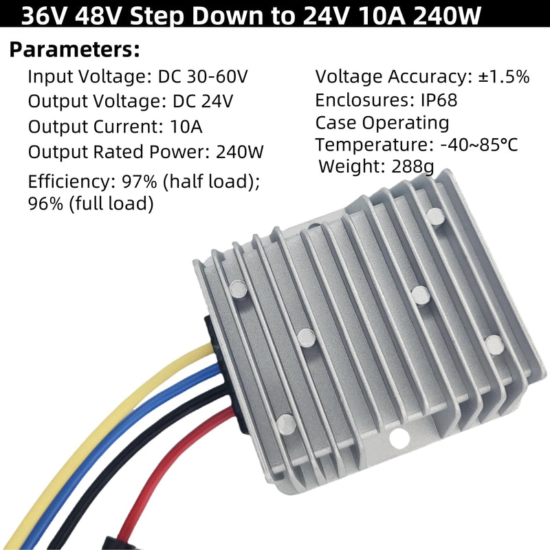 [Australia - AusPower] - DC-DC 36V/48V Step Down to 240W Power Converters, 24V Regulator Buck Reducer Converter Waterproof Module Car Power Supply Transformer for Golf Cart Club Car 
