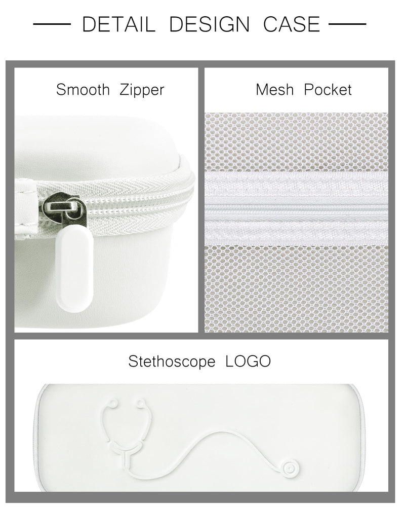[Australia - AusPower] - Hard Stethoscope Case for 3M Littmann Classic III, Lightweight II S.E, MDF Acoustica Stethoscope, Stethoscopes Carrying Case with Mesh Bag for Nurse Accessories Gauze Penlights Cotton Swabs (Beige) BEIGE 