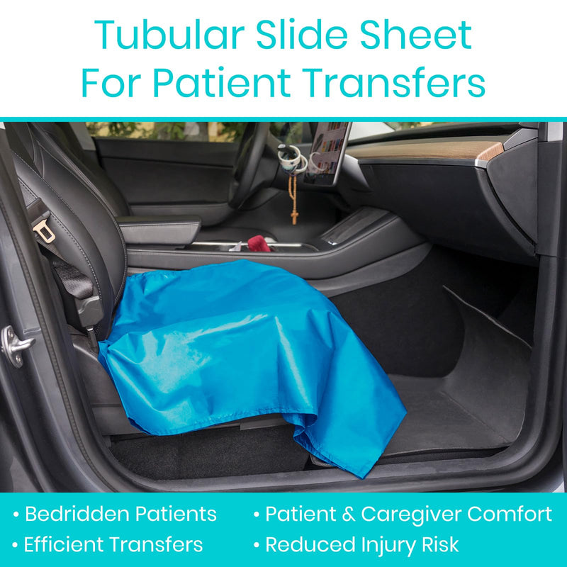 Vive Tubular Patient Slide Sheet for Moving Patients (28" x 47") - Patient Transfer Slide Sheet - Sliding Transfer Sheet & Draw Sheet for Elderly 28” x 47”